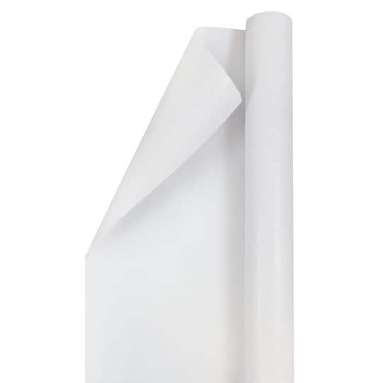 JAM Paper White Glitter Gift Wrap with Double Sided Tape Set
